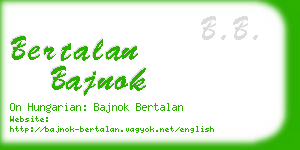 bertalan bajnok business card